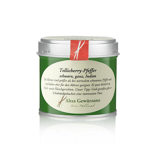 Tellicherry-peper, zwarte peper, heel, Altes Gewürzamt, 90 g