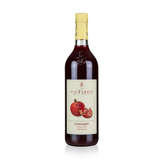Organic 750 ml bottle of Van Nahmen 100% pure pomegranate juice