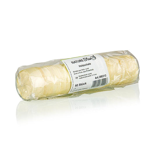 Wegwerp houten timbale (bekers), Ø5 cm, 2 cm hoog (niet geschikt voor vloeistoffen), 50 stuks
