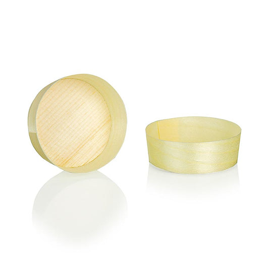Wegwerp houten timbale (bekers), Ø5 cm, 2 cm hoog (niet geschikt voor vloeistoffen), 50 stuks