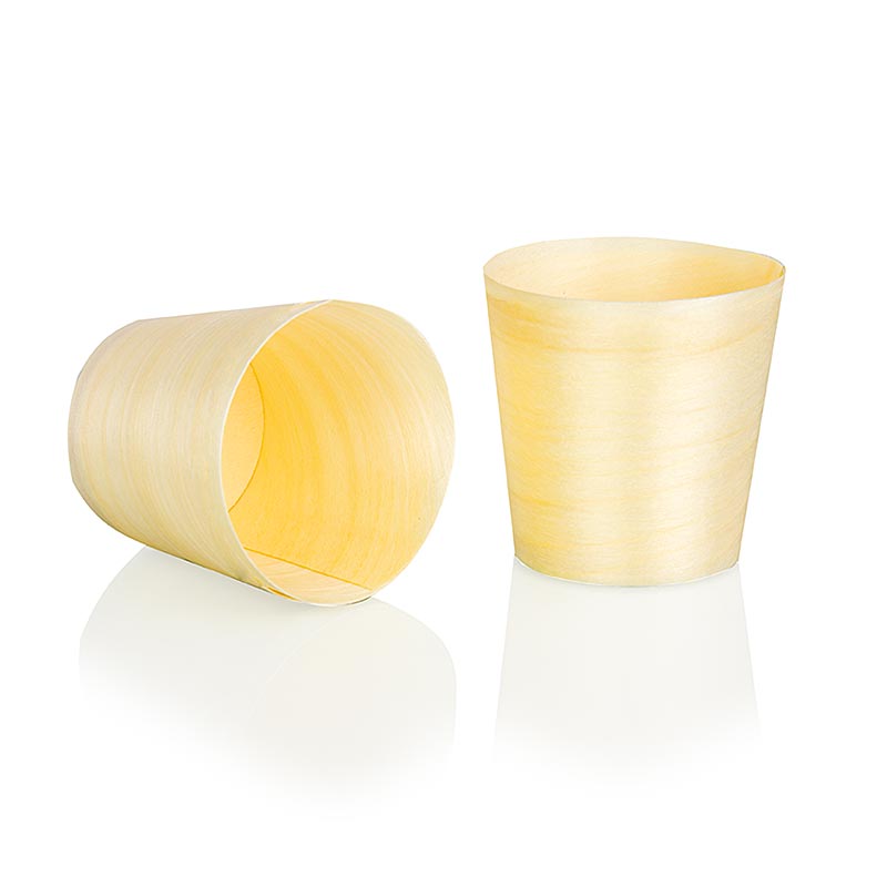 Wegwerp houten timbale (bekers), Ø5,5 cm, 6 cm hoog (niet geschikt voor vloeistoffen), 50 stuks