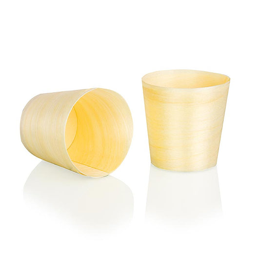 Wegwerp houten timbale (bekers), Ø5,5 cm, 6 cm hoog (niet geschikt voor vloeistoffen), 50 stuks