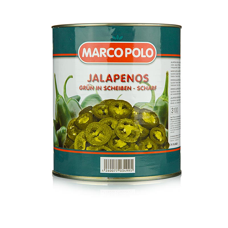 Chilipepers - jalapenos, gesneden, 3 kg