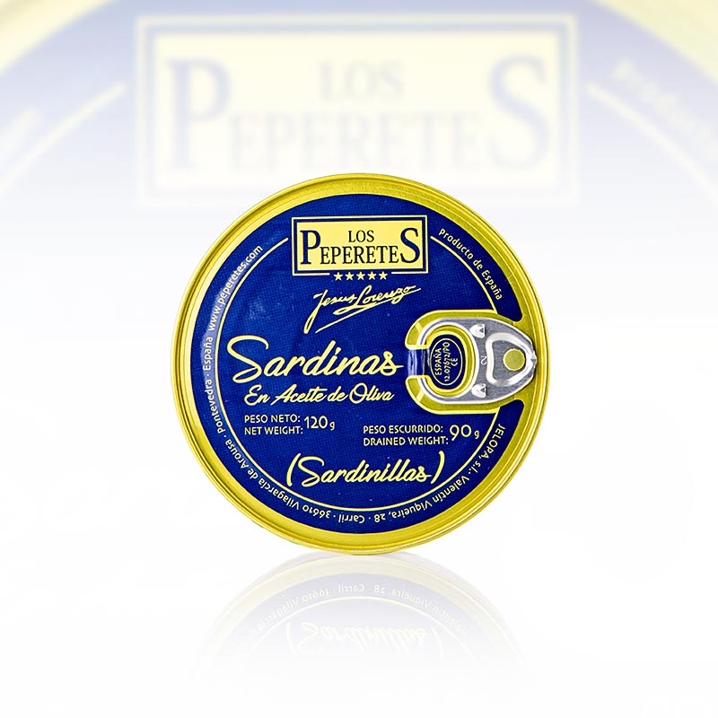 Sardinillas, zonder kop, in olijfolie, Los Peperetes - er zijn geen betere!, 120 g