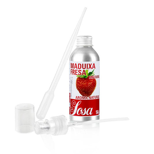 Sosa smaak Natural Rijpe Aardbei, vloeibaar, 50g (46010073), 50 g productafbeelding voor heerlijke vloeibare rijpe aardbeiensmaak