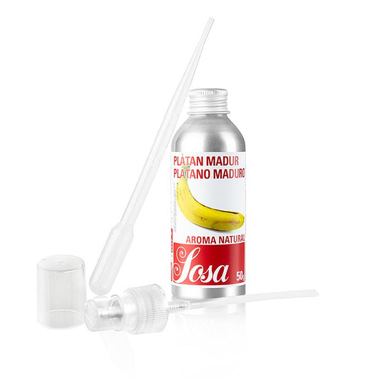 Vibrant and natural ripe banana flavored liquid Sosa Smaak Natural Rijpe Banaan product in 50g packaging (38961)