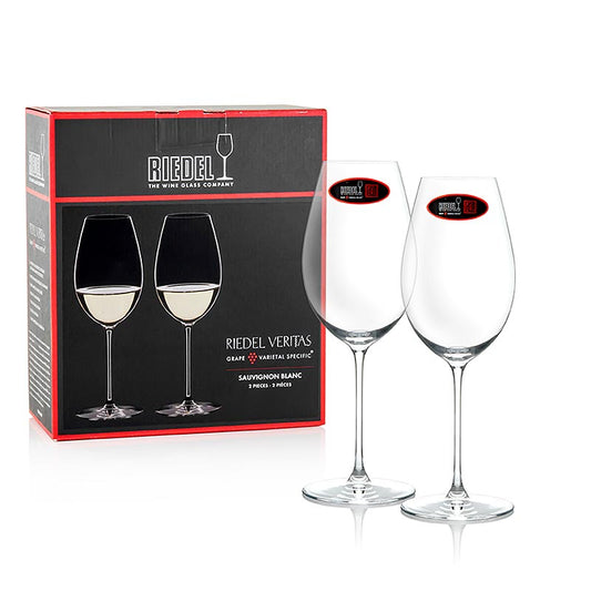 Elegant Riedel Veritas wine glasses for Sauvignon Blanc in a box