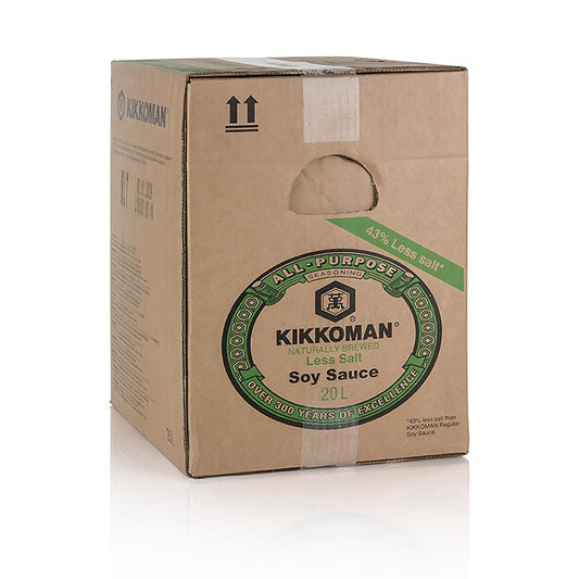 Sojasaus - Shoyu Genen, Kikkoman, 43% minder zout, Japan, 20 liter - low sodium traditional Japanese soy sauce by Kikkoman