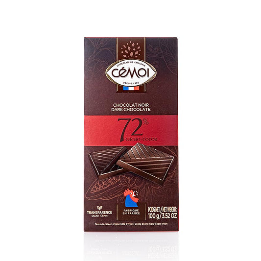 Chocoladereep - Puur 72% cacao, Cémoi, 100 g