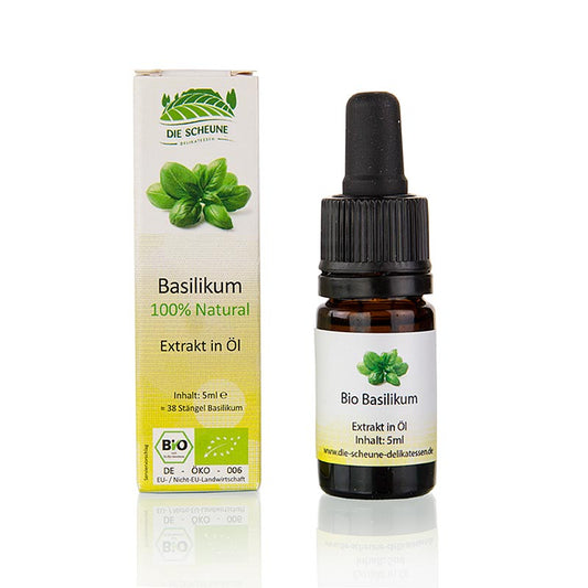Natuurlijk basilicumaroma van 5 ml, gemaakt door De Schuur, biologisch geproduceerd