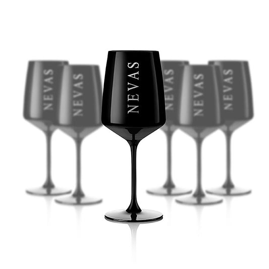 Set of 6 black Nevas Water glasses, ideal for serving water