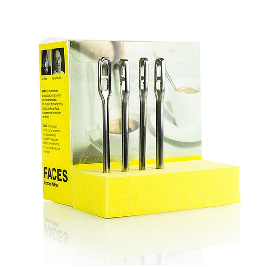Afbeelding van een set van 4 koffielepels met het product Gezichten - Koffielepel, koffielepel, FA-104, 4 st