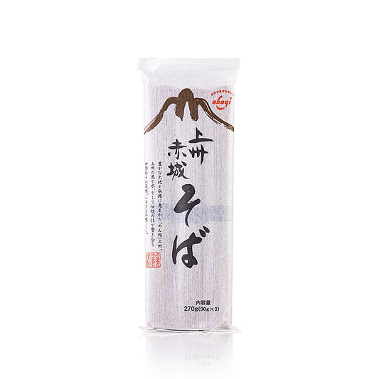 Sobanoedels, met boekweit- en tarwemeel, donker, 1 mm, 20 cm lang, Akagi Joshu, 270 g