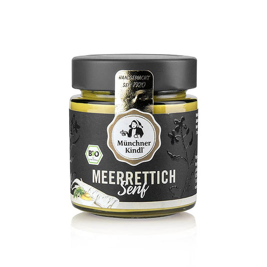 Münchner Kindl mierikswortelmosterd, biologisch, veganistisch, 125 g - een smaakvolle en gezonde mosterd gemaakt van biologische ingrediënten, geschikt voor veganisten, in een handige verpakking van 125 g