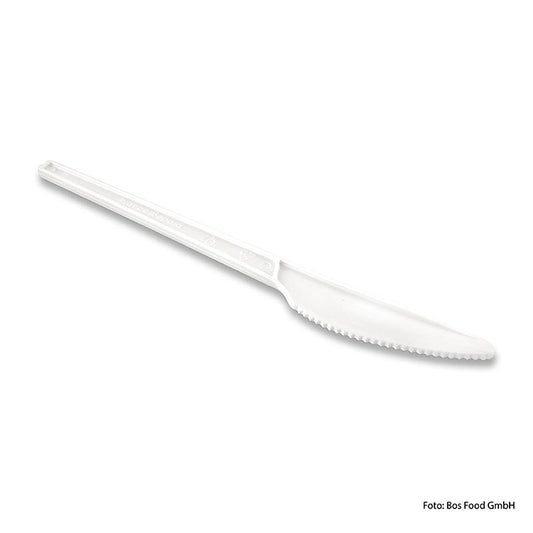 Naturesse wegwerpmesje, wit, gemaakt van CPLA, 16,8cm, 1000 stuks, sustainable disposable knife