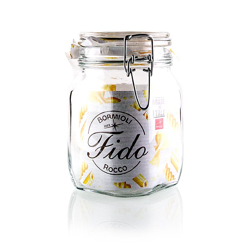 Draadklemglas - Fido, 1 l, vierkant, met rubber, 1 stuk