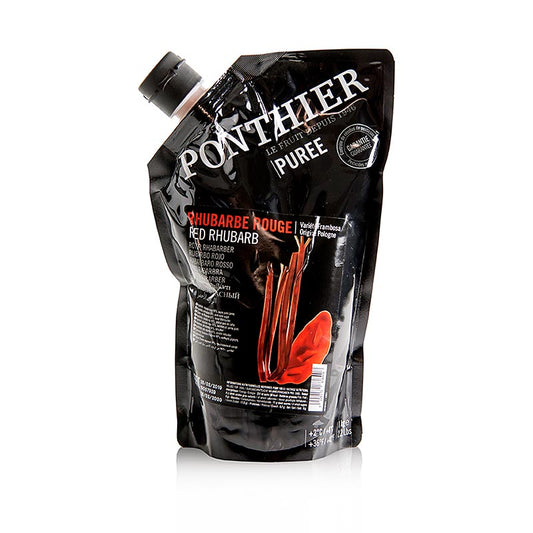 Delicious and sweet 1 kg package of pureed red rhubarb with sugar