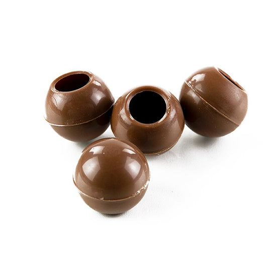 Truffelholle bolletjes, melkchocolade, ø 26 mm, Läderach, 1,644 kg, 567 stuks