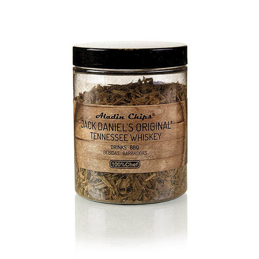 Aladin rookhout Jack Daniels hout, 100% Chef, 80 g - hoogwaardige rookhoutsnippers voor het toevoegen van de kenmerkende smaak van Jack Daniels aan uw gerechten, 80 g verpakking