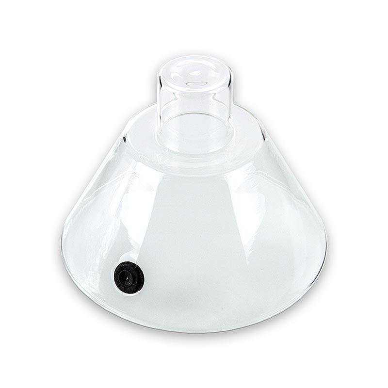 Glass smoke bell (tajine) with valve, 18cm diameter, for Super-Aladin-Profi, 1 piece, used for smoking food in a controlled environment