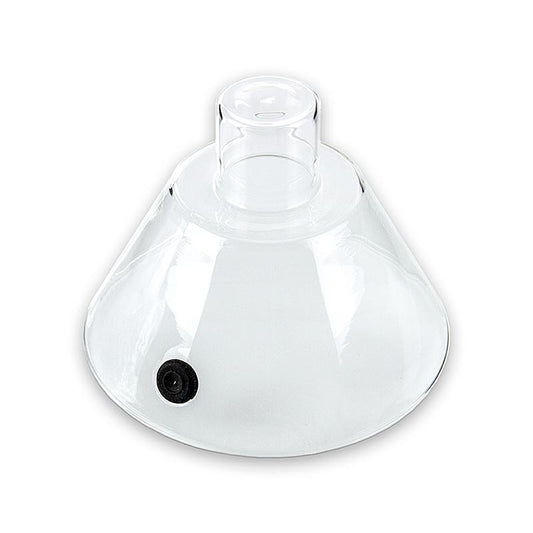 Glass smoke bell (tajine) with valve, 18cm diameter, for Super-Aladin-Profi, 1 piece, used for smoking food in a controlled environment
