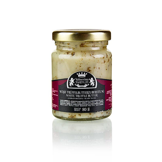 Truffelboterbereiding met witte truffel Magnatum Pico, Valnerina Tartufi, 80 g - heerlijke truffelboter met hoogwaardige ingrediënten