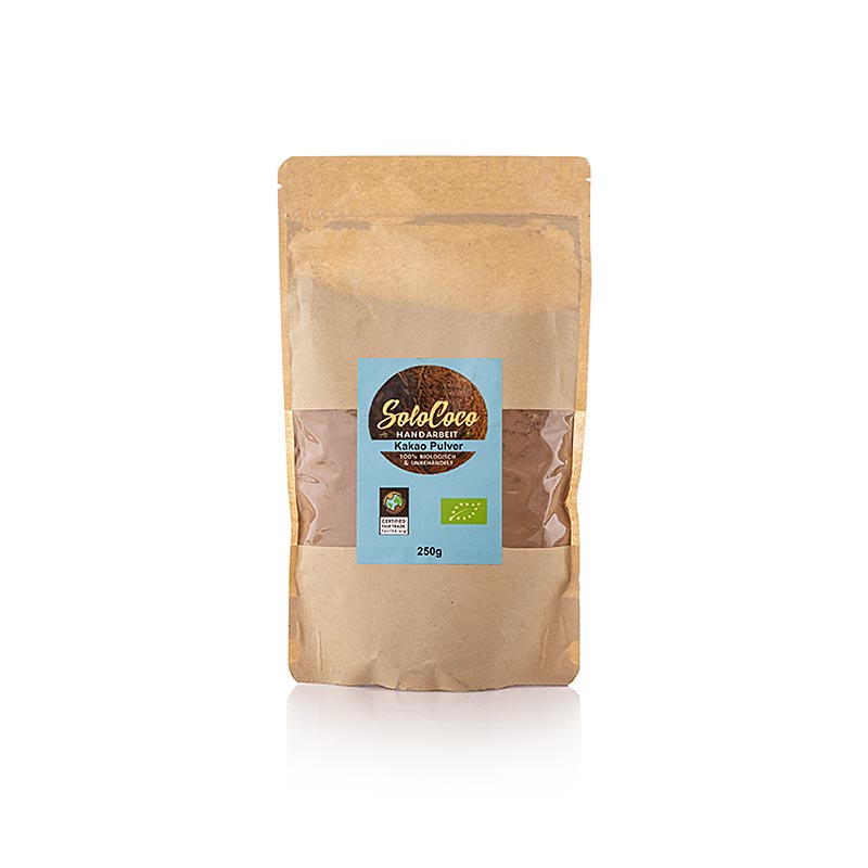 Organic 250g SoloCoco cacaopoeder, a high-quality cocoa powder product