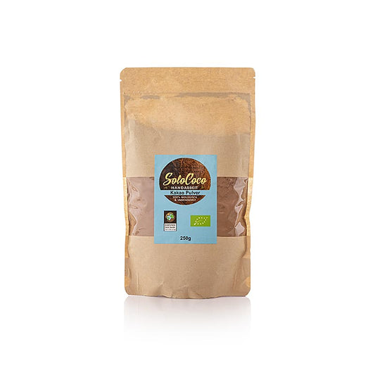 Organic 250g SoloCoco cacaopoeder, a high-quality cocoa powder product