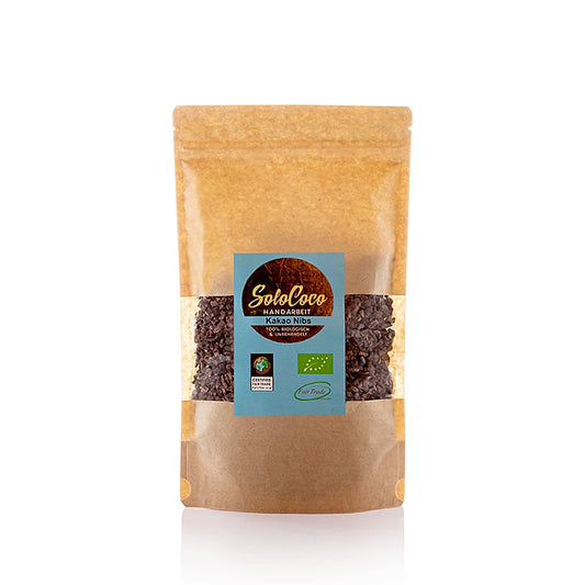 Organic SoloCoco Cocoa Nibs (stukjes Grue cacaoboon) in 250g pack