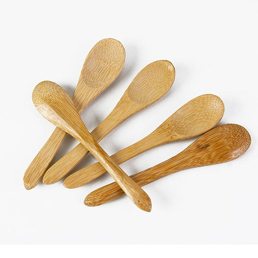 Herbruikbare bamboe koffielepels, donkerbruin, 9 cm, vaatwasmachinebestendig, 10 stuks