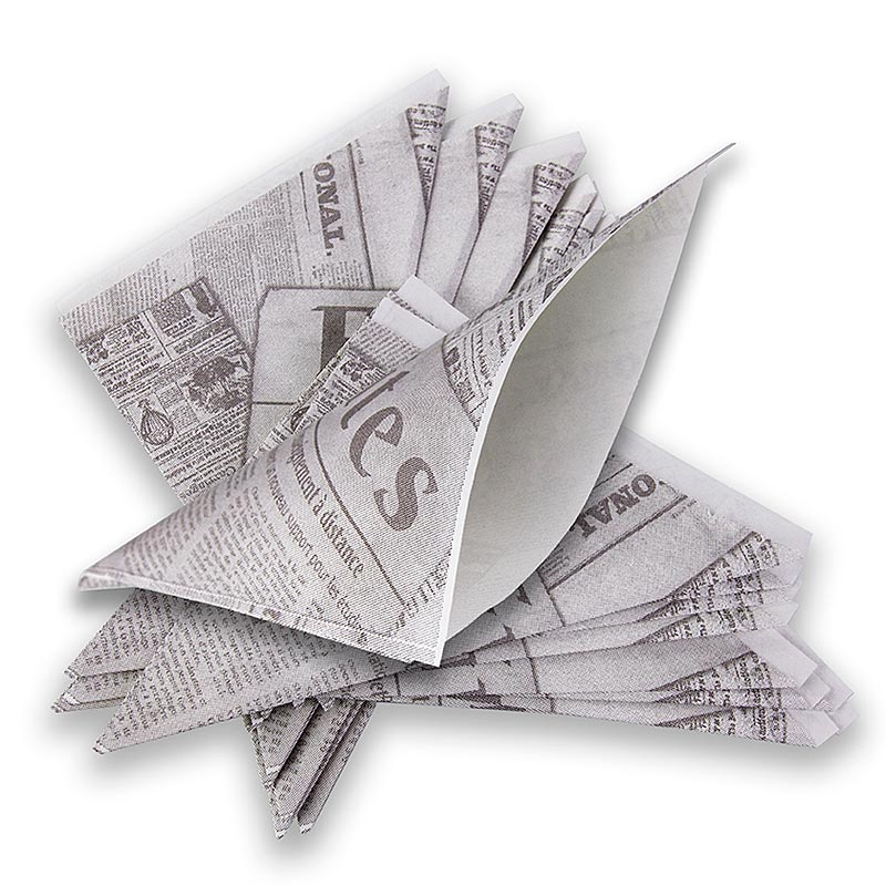 Wegwerpzakjes voor fish & chips/frietjes, met krantenpapieropdruk, 14 cm, 2.200 stuks
