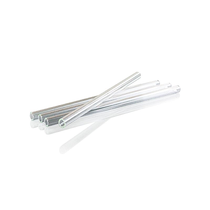 Set van 50 rechte glazen rietjes met een diameter van 8 mm en een wanddikte van 1,1 mm, elk 15 cm lang, milieuvriendelijk alternatief voor plastic rietjes