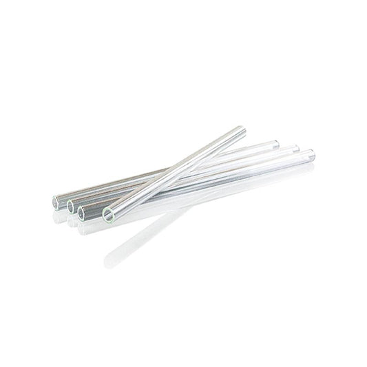 Set van 50 rechte glazen rietjes met een diameter van 8 mm en een wanddikte van 1,1 mm, elk 15 cm lang, milieuvriendelijk alternatief voor plastic rietjes