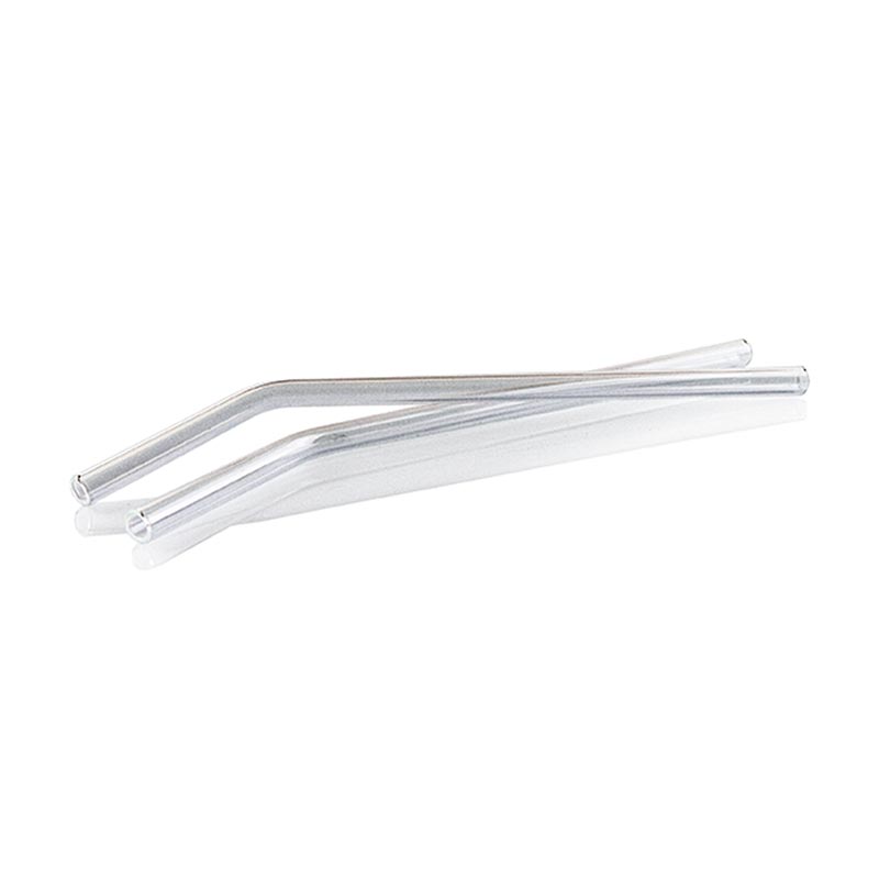 Glazen rietjes, gebogen, ø8 mm (wanddikte 1,1 mm), 21 cm, 50 stuks