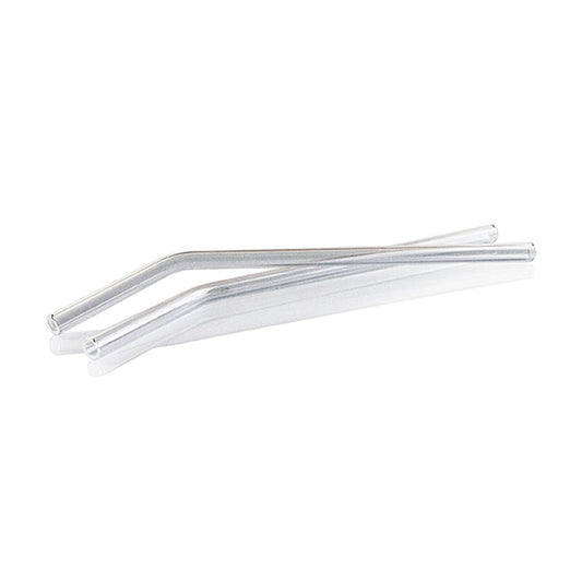 Glazen rietjes (borosilicaat), gebogen, ø8 mm (1,1 mm wand), 21 cm, 10 stuks