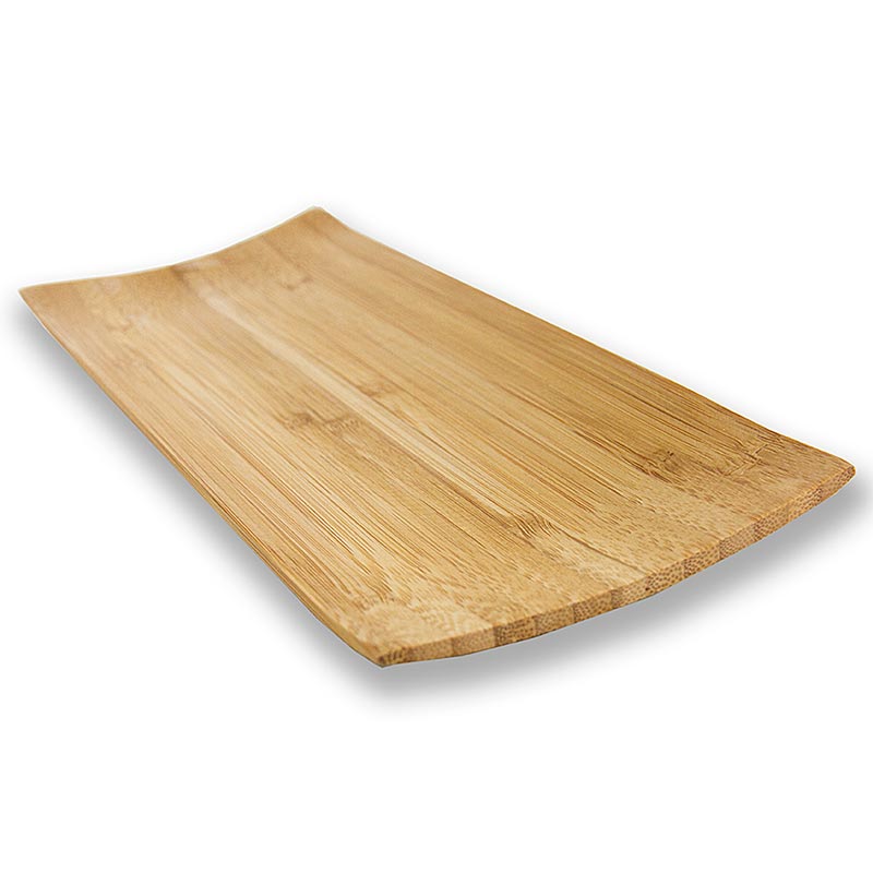 Herbruikbare bamboe borden, bruin, rechthoekig, 24x10 cm, vaatwasmachinebestendig, 1 stuk