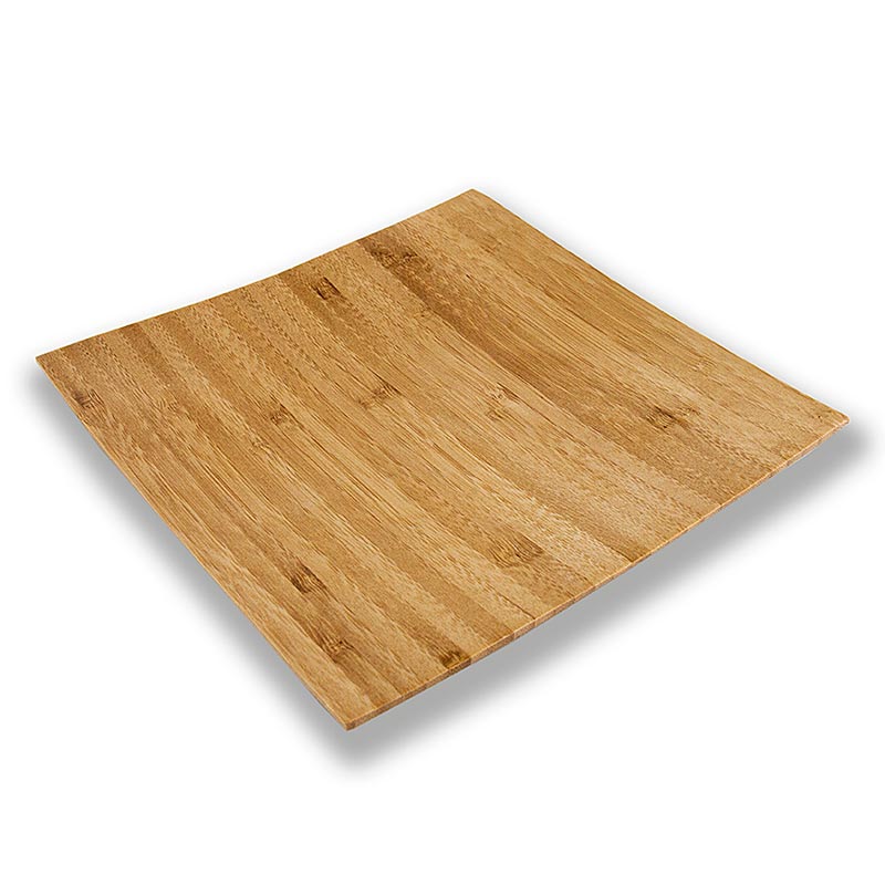 Herbruikbare bamboe bordjes, bruin, vierkant, 20x20cm, vaatwasmachinebestendig, 1 stuk