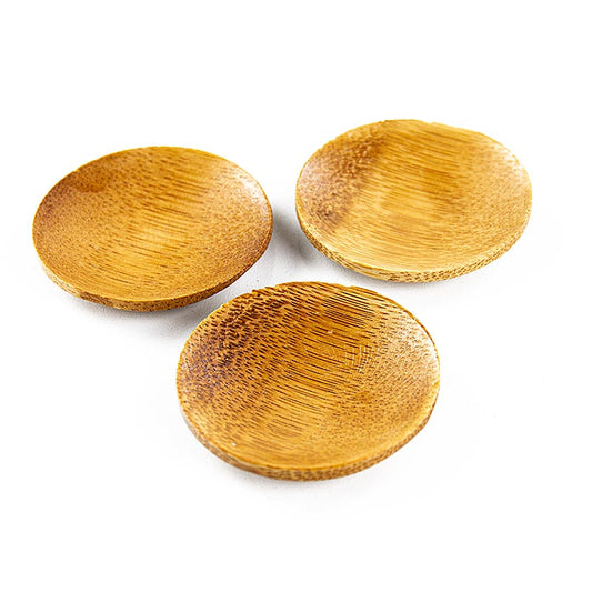 Herbruikbare bamboeschaal bruin, rond, Ø 6 cm, vaatwasmachinebestendig, 25 stuks