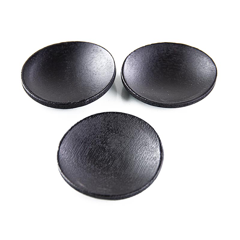 Herbruikbare bamboeschaaltjes/-borden, zwart, rond, 6 cm, vaatwasmachinebestendig, 25 stuks