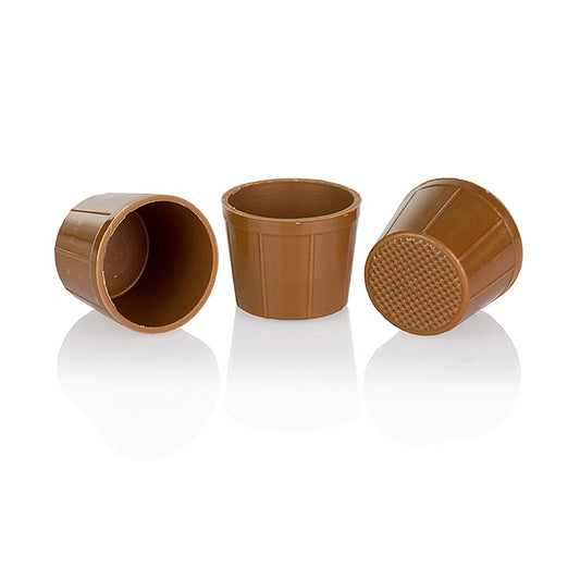 Rahm-Chübeli - grote slagroompotjes, volle melk, ø 30 mm, 28 mm h, Läderach, 2,016 kg, 336 stuks