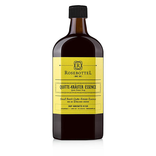 Rosebottel Kweepeer Kruiden Essentie Siroop, 500 ml - a delicious and aromatic syrup made with rosebottel, quince, and herbal essences in a 500 ml bottle