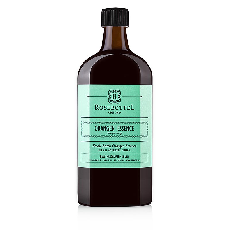 500 ml bottle of Rosebottel Sinaasappel Essentie siroop, a refreshing orange essence syrup