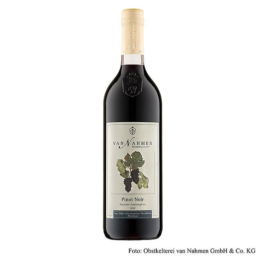 Pinot Noir druivensap rood, 100% direct geperst sap, van Nahmen, BIO, 750 ml