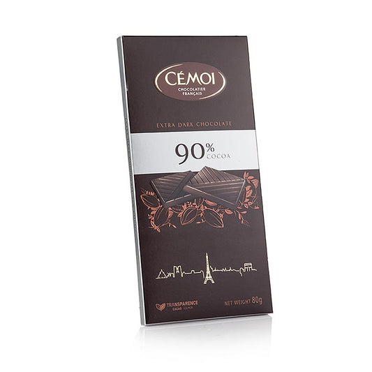 Chocoladereep - puur, 90% cacao, Cémoi, 80 g