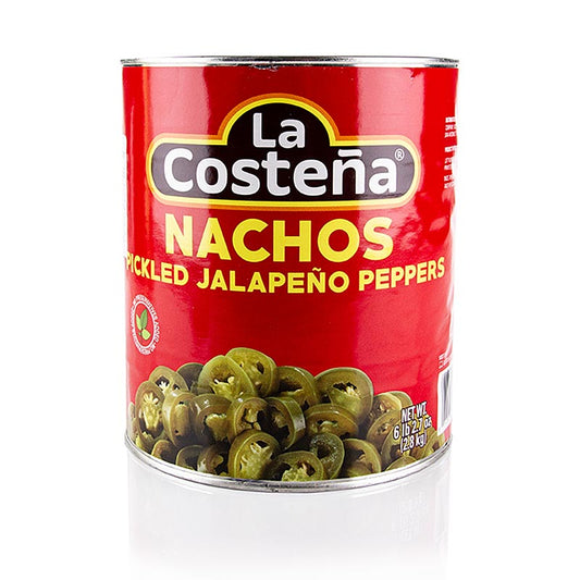 28 kg blik van La Costena met gesneden Spaanse peper - Jalapenos