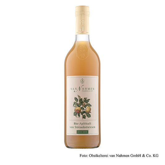 Streuobstwiesen appelsap, late oogst, 100% puur sap, van Nahmen, BIO, 750 ml