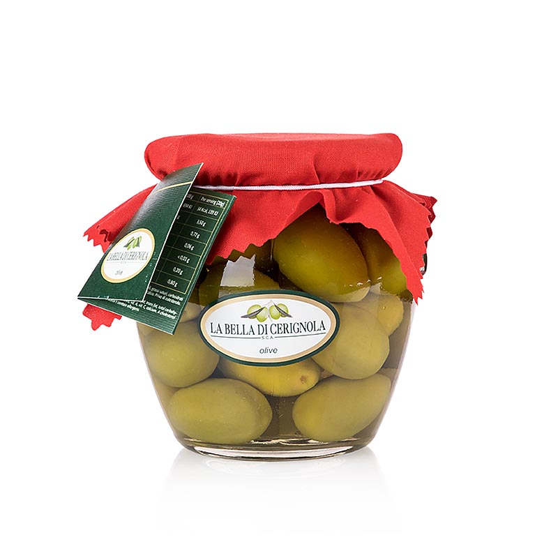 Groene reuzolijven, met pit, "Bella di Cerignola", in pekel, 580 g