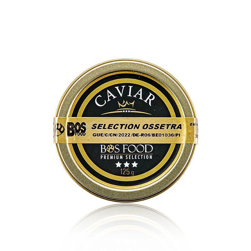 125 grams of premium Selectie Ossetra caviar from Acipenser gueldenstaedtii