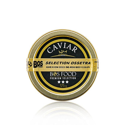 125 grams of premium Selectie Ossetra caviar from Acipenser gueldenstaedtii