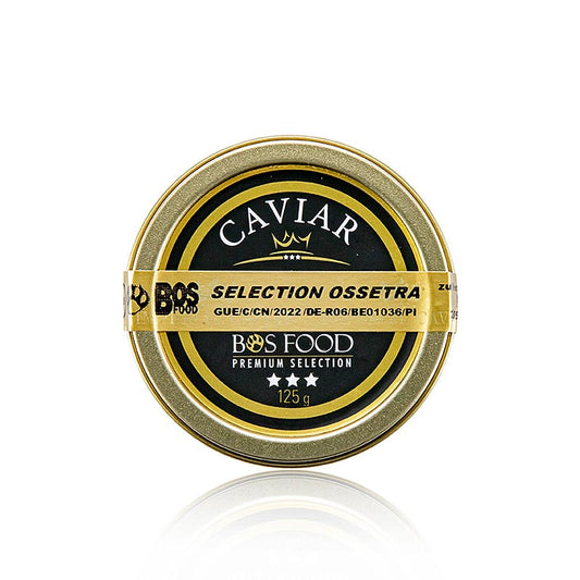 125 grams of premium Selectie Ossetra caviar from Acipenser gueldenstaedtii